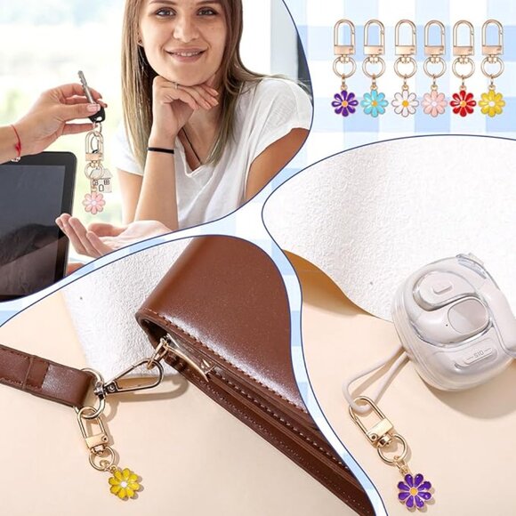 NWT Flower Bag Charm Key Chain CHOICE of color - Picture 6 of 6